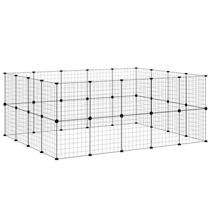 36-tlg. Haustierkäfig mit Tür Schwarz 35x35 cm Stahl