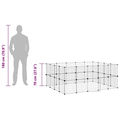 36-tlg. Haustierkäfig mit Tür Schwarz 35x35 cm Stahl