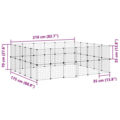 44-tlg. Haustierkäfig mit Tür Schwarz 35x35 cm Stahl