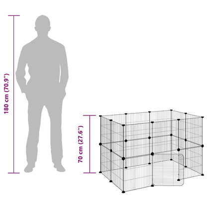 20-tlg. Haustierkäfig mit Tür Schwarz 35x35 cm Stahl