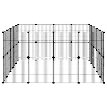 36-tlg. Haustierkäfig mit Tür Schwarz 35x35 cm Stahl
