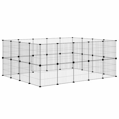 36-tlg. Haustierkäfig mit Tür Schwarz 35x35 cm Stahl