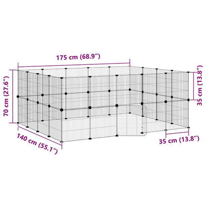36-tlg. Haustierkäfig mit Tür Schwarz 35x35 cm Stahl