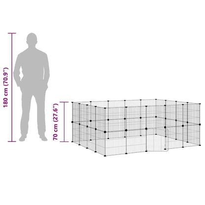 36-tlg. Haustierkäfig mit Tür Schwarz 35x35 cm Stahl