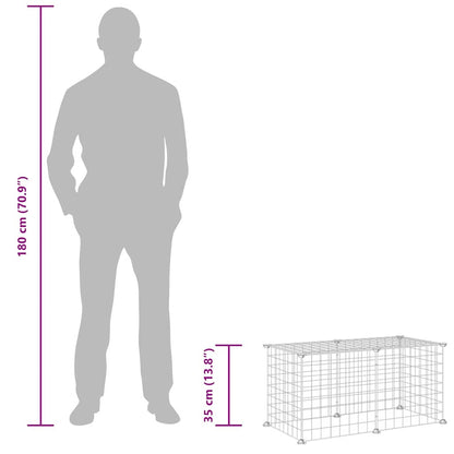 8-tlg. Haustierkäfig Schwarz 35x35 cm Stahl