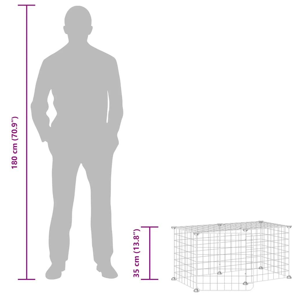 8-tlg. Haustierkäfig mit Tür Schwarz 35x35 cm Stahl