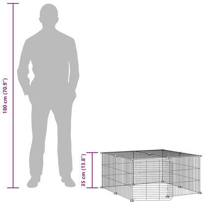 12-tlg. Haustierkäfig mit Tür Schwarz 35x35 cm Stahl