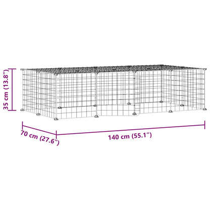 20-tlg. Haustierkäfig mit Tür Schwarz 35x35 cm Stahl