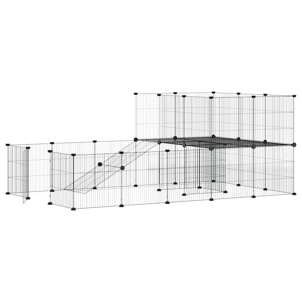 36-tlg. Haustierkäfig mit Tür Schwarz 35x35 cm Stahl