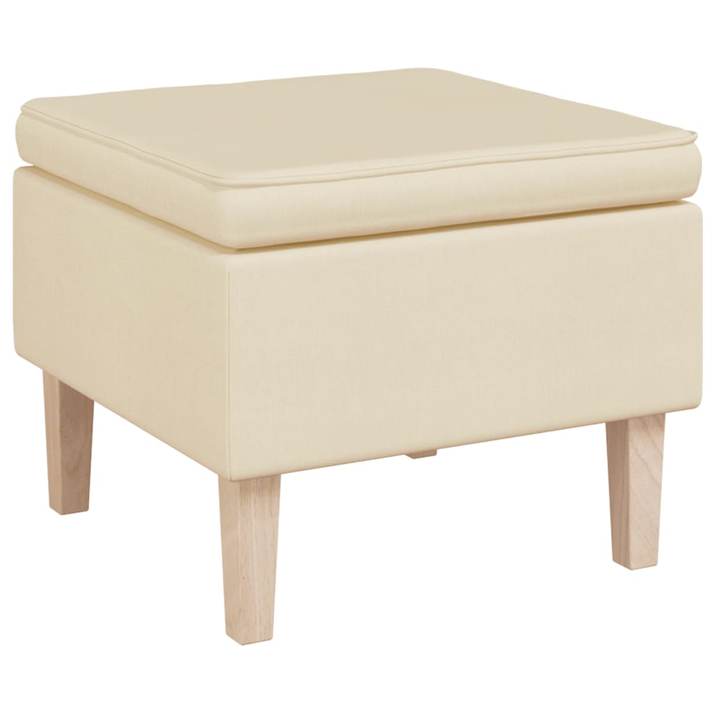 Schaukelsessel mit Hocker Creme Stoff