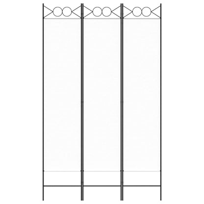 3-tlg. Paravent Weiß 120x200 cm Stoff