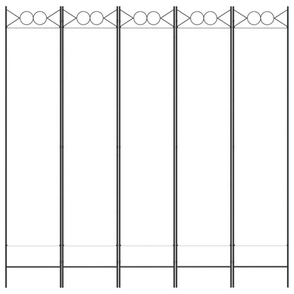 5-tlg. Paravent Weiß 200x200 cm Stoff