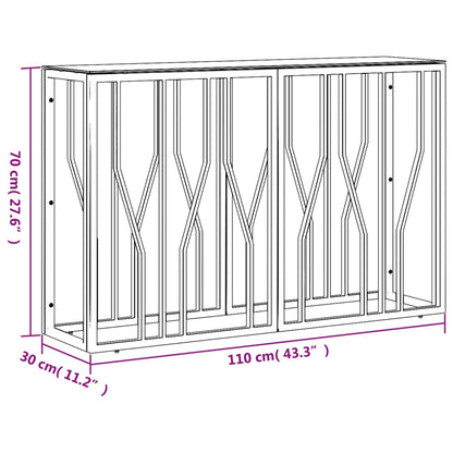 Konsolentisch 110x30x70 cm Edelstahl und Glas