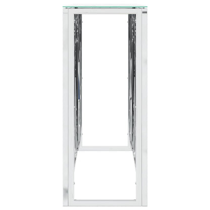 Konsolentisch Silbern 110x30x70 cm Edelstahl und Glas