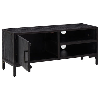 TV-Schrank Schwarz 90x30x40 cm Massivholz Kiefer