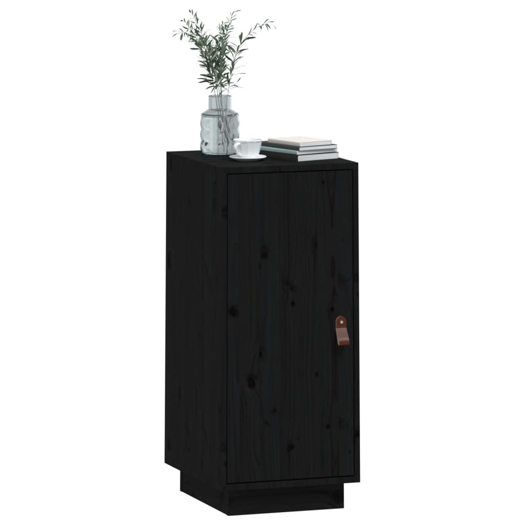 Sideboard Schwarz 34x40x75 cm Massivholz Kiefer