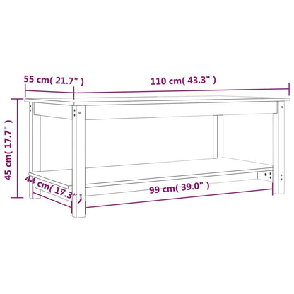 Couchtisch 110x55x45 cm Massivholz Kiefer