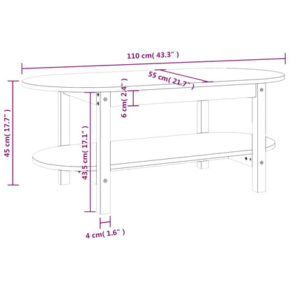 Couchtisch Honigbraun 110x55x45 cm Massivholz Kiefer