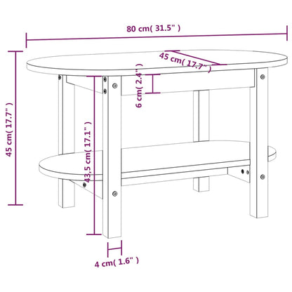 Couchtisch Weiß 80x45x45 cm Massivholz Kiefer