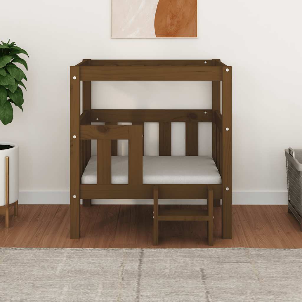 Hundebett Honigbraun 65,5x50,5x70 cm Massivholz Kiefer