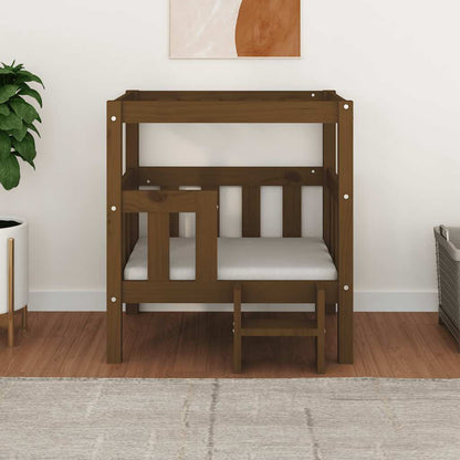 Hundebett Honigbraun 65,5x50,5x70 cm Massivholz Kiefer