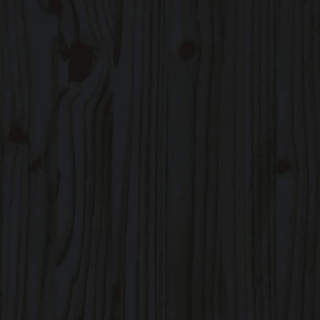 Hundebett Schwarz 65,5x50,5x70 cm Massivholz Kiefer