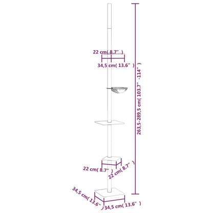 Kratzbaum Deckenhoch Creme 263,5-289,5 cm