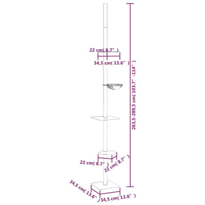 Kratzbaum Deckenhoch Creme 263,5-289,5 cm