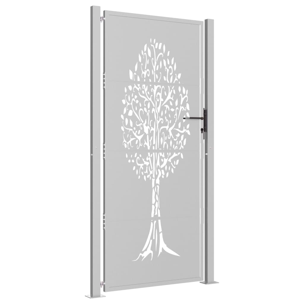 Gartentor 105x205 cm Cortenstahl Baum-Design