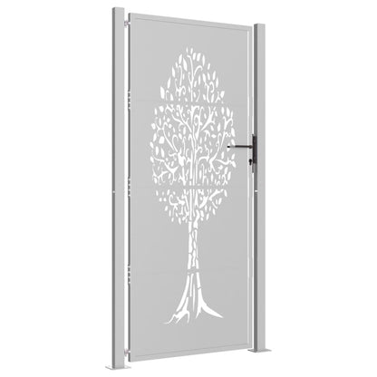 Gartentor 105x205 cm Cortenstahl Baum-Design