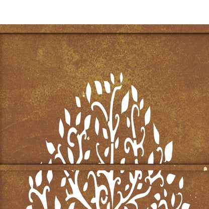 Gartentor 105x205 cm Cortenstahl Baum-Design