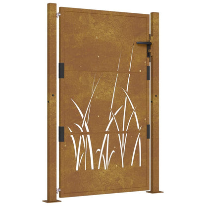 Gartentor 105x130 cm Cortenstahl Gras-Design