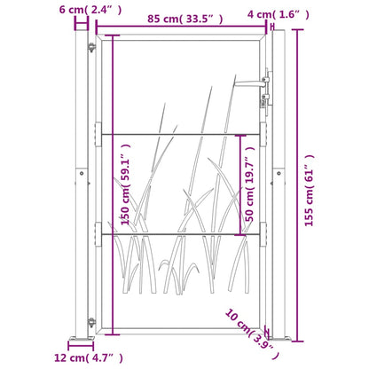 Gartentor 105x155 cm Cortenstahl Gras-Design