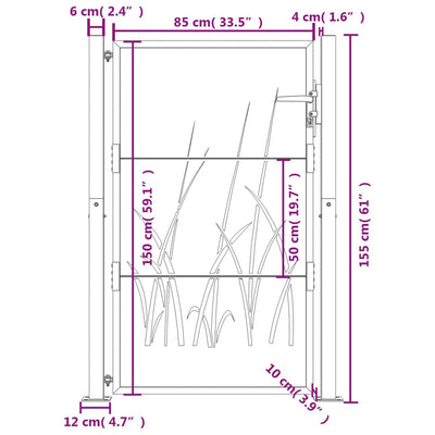 Gartentor 105x155 cm Cortenstahl Gras-Design