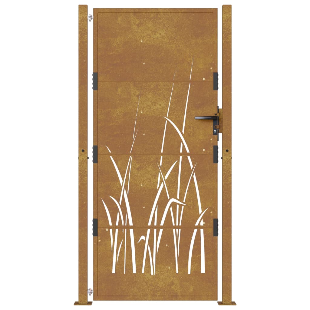 Gartentor 105x205 cm Cortenstahl Gras-Design