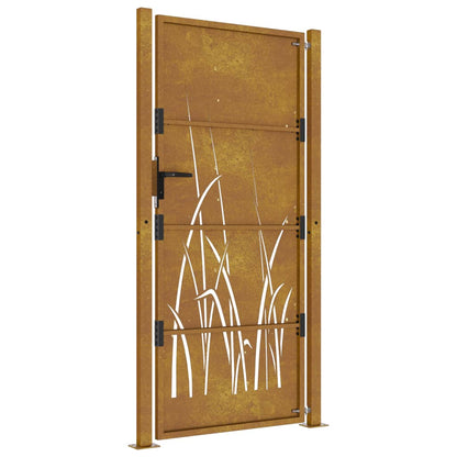 Gartentor 105x205 cm Cortenstahl Gras-Design