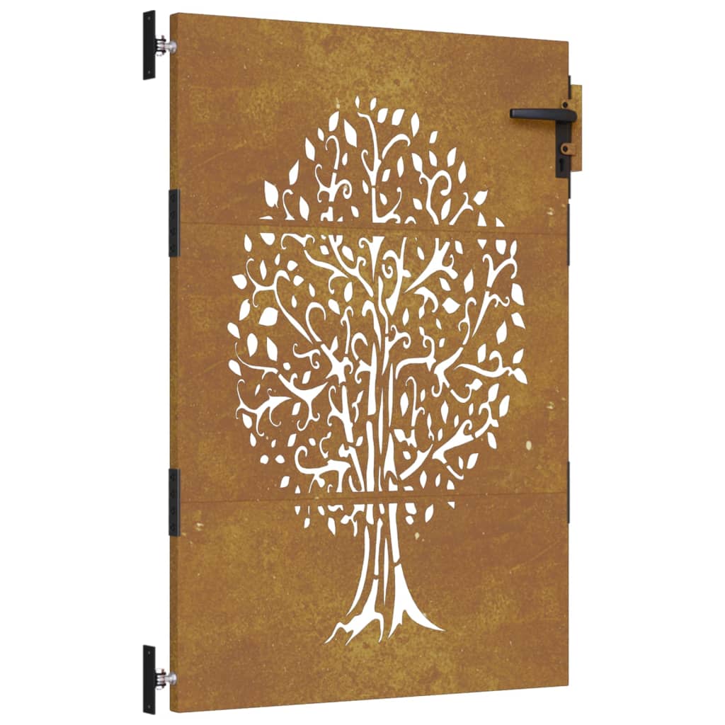 Gartentor 85x125 cm Cortenstahl Baum-Design