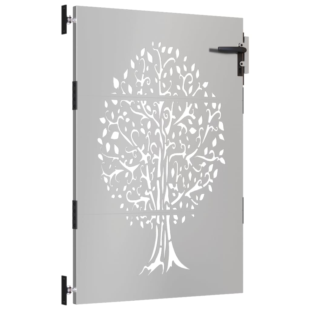 Gartentor 85x125 cm Cortenstahl Baum-Design