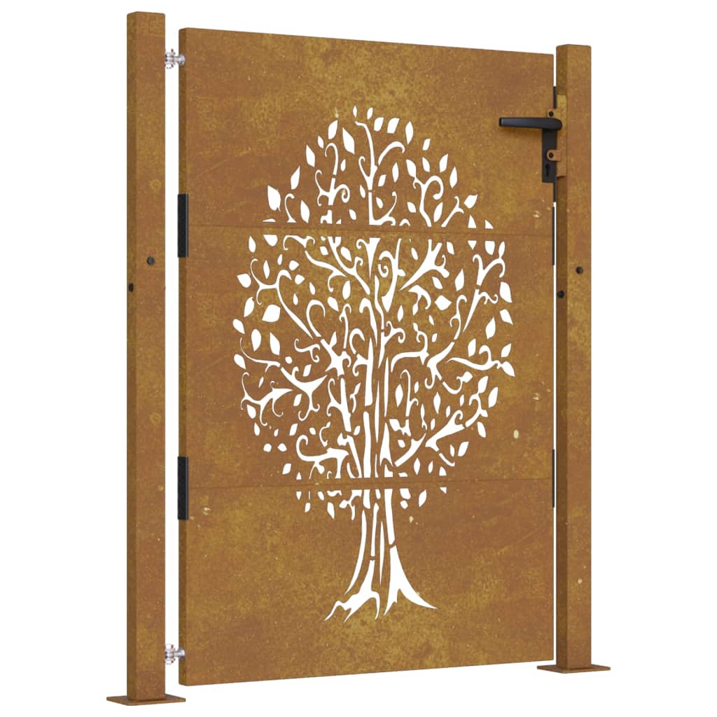 Gartentor 105x155 cm Cortenstahl Baum-Design