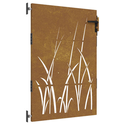 Gartentor 85x125 cm Cortenstahl Gras-Design