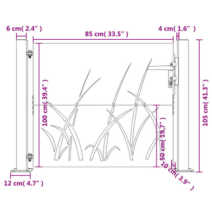 Gartentor 105x105 cm Cortenstahl Gras-Design