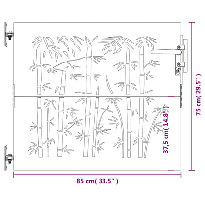 Gartentor 85x75 cm Cortenstahl Bambus-Design