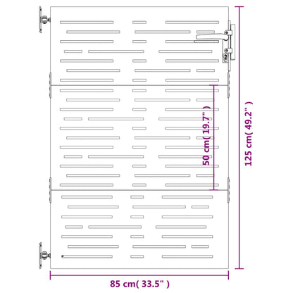 Gartentor 85x125 cm Cortenstahl Quadratisches Design