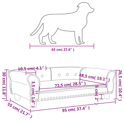 Hundebett Dunkelgrau 95x55x30 cm Samt