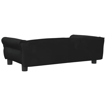 Hundebett Schwarz 95x55x30 cm Samt