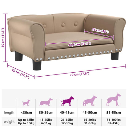 Hundebett Cappuccino-Braun 70x45x30 cm Kunstleder