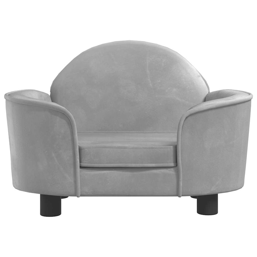 Hundebett Hellgrau 66x40x45 cm Samt