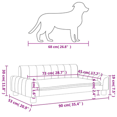 Hundebett Creme 90x53x30 cm Stoff