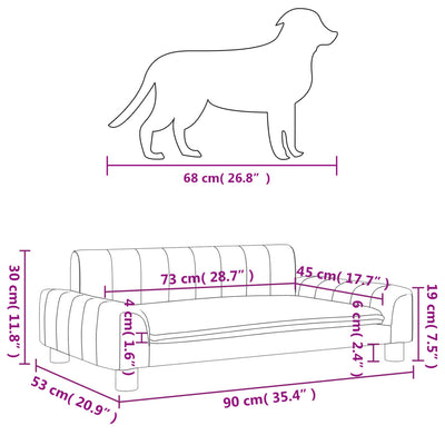 Hundebett Dunkelgrau 90x53x30 cm Stoff