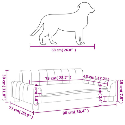 Hundebett Schwarz 90x53x30 cm Stoff